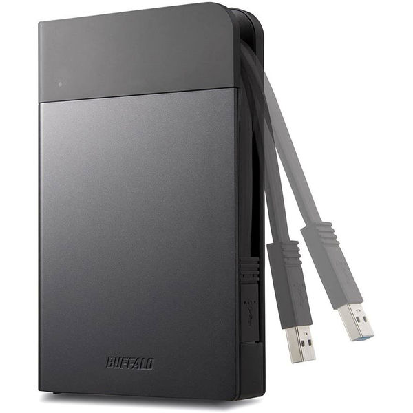 バッファロー ICカード対応MILスペック 耐衝撃ボディー防雨防塵HDD HD
