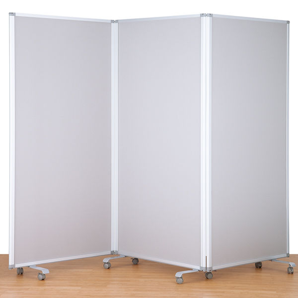 コマイ 3連スクリーン 高さ1800mm 幅2708mm ワイド クロスグレー 1台