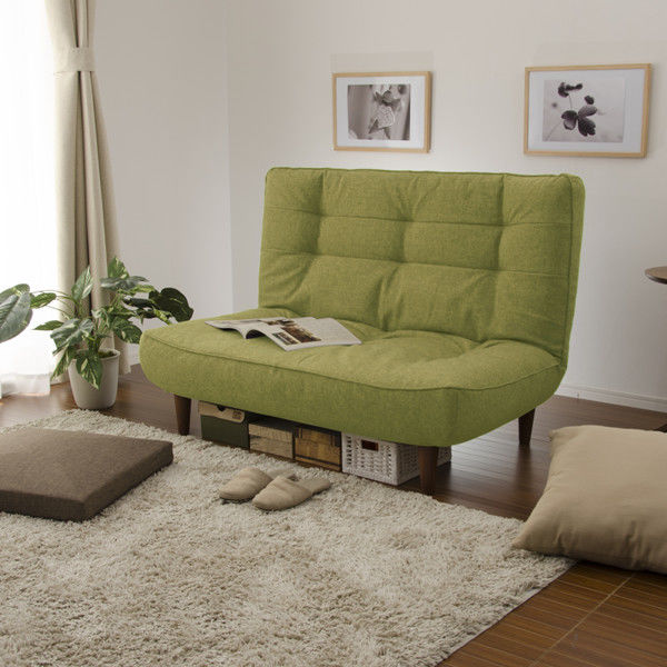 フランフラン廃番ライトグリーンハイバックソファ1シーター フラン