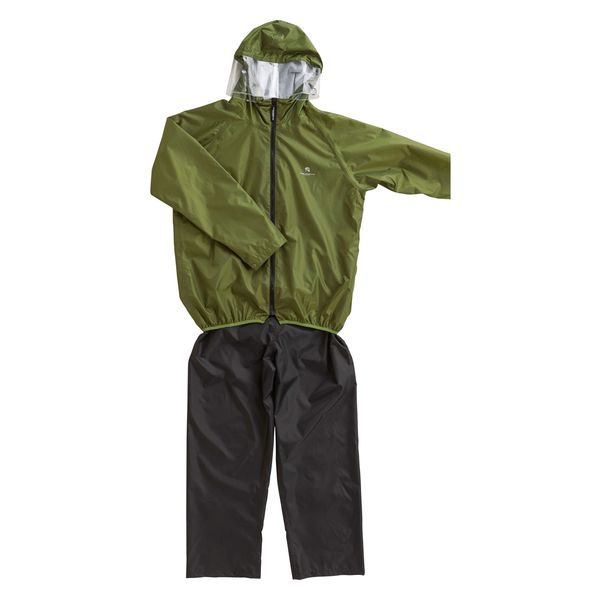 アクセス リュックインレインスーツ 上下セット オリーブグリーン L