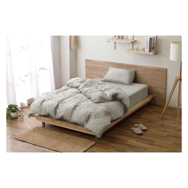 アイリスオーヤマ ボックスシーツ セミダブル ライトグレー BXS-TP-SD