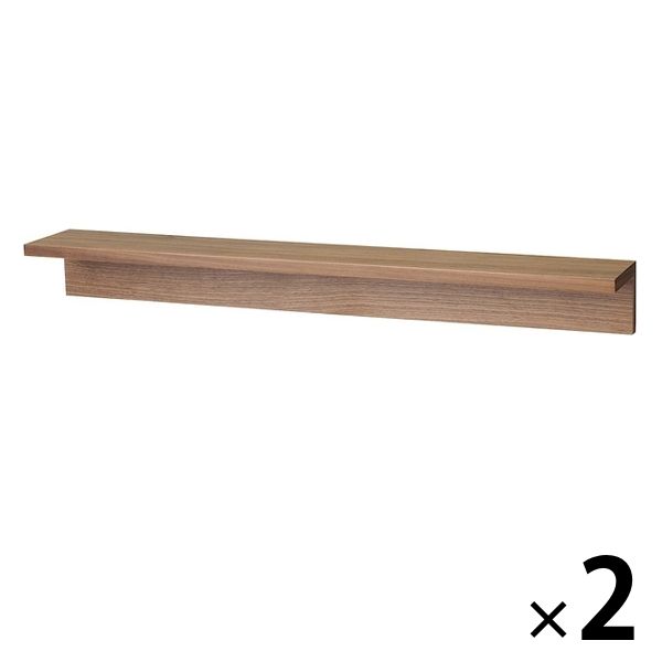 無印良品 壁に付けられる家具棚 ウォールナット材突板 88cm 1セット（2