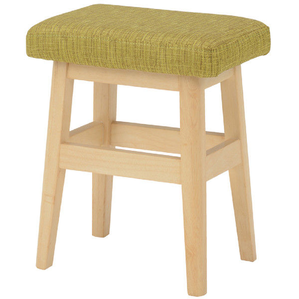 軒先渡し】萩原 木製スツール 座面高450mm グリーン VH-7943GR 1脚