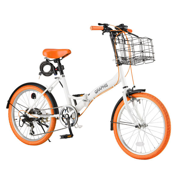 送料無料 GRAPHIS (グラフィス) 20インチ 折りたたみ自転車 シマノ6段