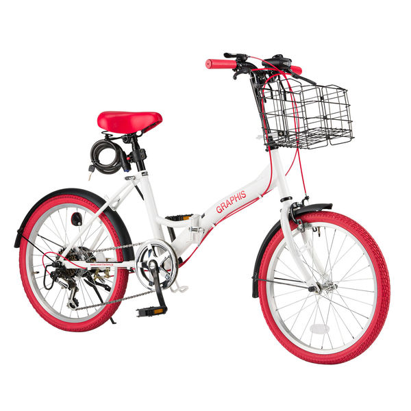 送料無料 GRAPHIS (グラフィス) 20インチ 折りたたみ自転車 シマノ6段