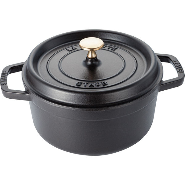 ストウブ （ Staub ） ピコ ココット ラウンド ブラック 22cm 両手