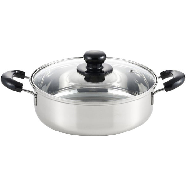 ヨシカワ クック・ルック2 浅型両手鍋24cm SJ2186（直送品） - アスクル