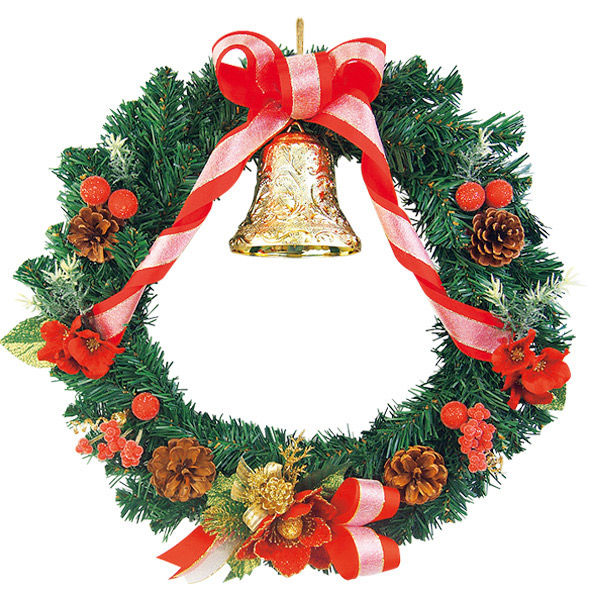 アルファ 40cmクリスマスリース（レッド） TA5-3166R 1ヶ（直送品