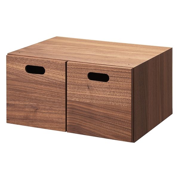 無印良品 スタッキングチェスト ハーフ 引出し2個 ウォールナット材