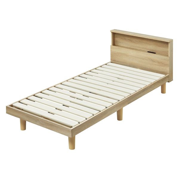 アイリスオーヤマ ベッド セミシングル SS フレーム 2口コンセント付き