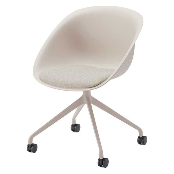 設置込】イトーキ ワンチェア 回転脚 座クッション エクリュベージュ