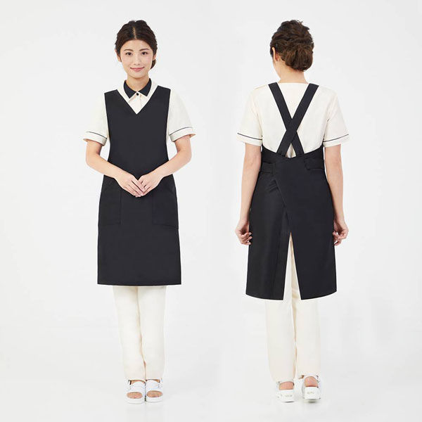 シー・エム・エル Vネックエプロン ブラック T100372 1着（直送品
