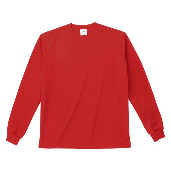 フェリック ファイバードライロングスリーブTシャツ レッド L 作業着