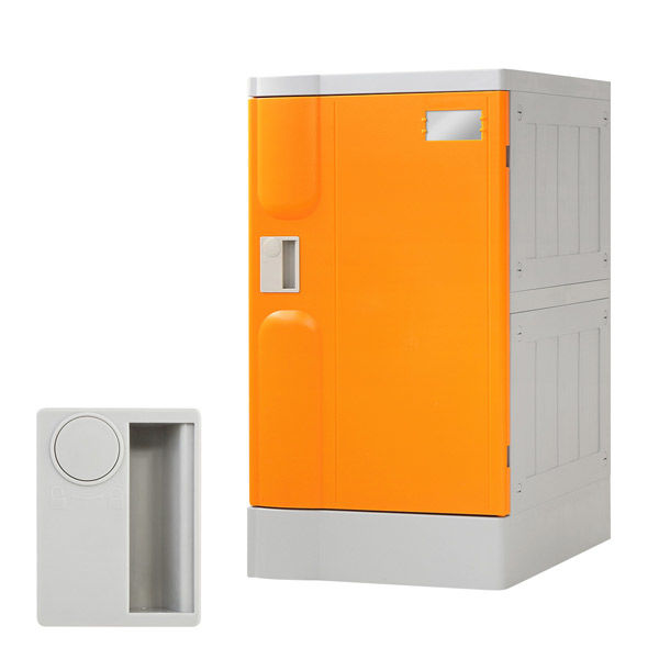 ネットフォース WECC プラスチックロッカー L 1人用 鍵なし オレンジ