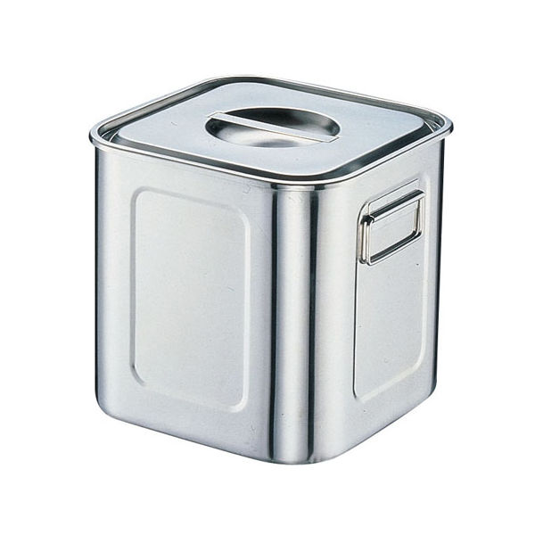 三宝産業 18-8深型角キッチンポット (手付) 27cm AKK06027 1個 - アスクル