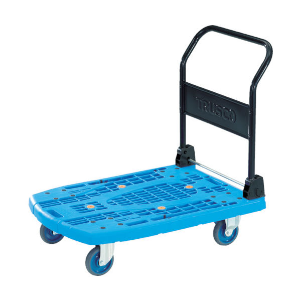 トラスコ中山 TRUSCO 樹脂台車 カルティオビッグ 折畳 900X600 青