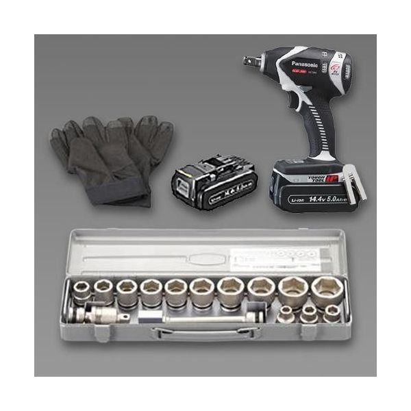 エスコ DC14.4V(1/2”DR) インパクトレンチセット(充電式) EA813PD-101B