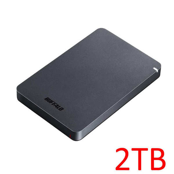 バッファロー USB3.1(Gen.1)対応 耐衝撃ポータブルHDD 2TB ブラック HD