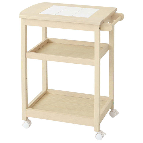 軒先渡し】ヤマソロ キッチンワゴン 幅610×奥行き350×高さ700mm タイル