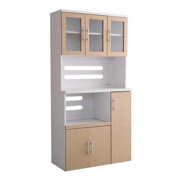 ホームテイスト 【Nasuta-ナスタ-】大容量食器棚 オーク 幅900×奥行410