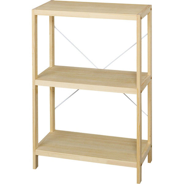 ドウシシャ ウッドラック3段60W ナチュラル 幅570×奥行300×高さ880mm