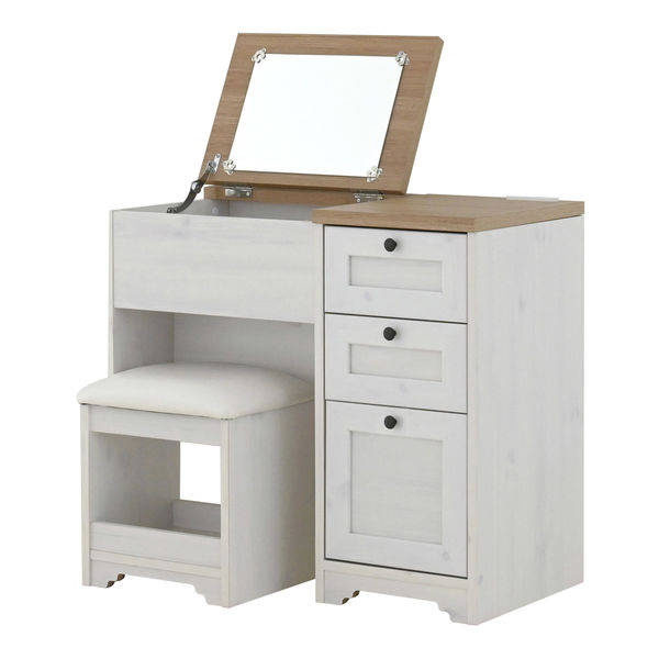 4FUL 佐藤産業 アンリ デスクドレッサー 幅800×奥行400×高さ700mm WH