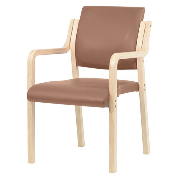 藤沢工業 ナチュラル ウッドチェア テラコッタ 福祉用イス 介護用イス