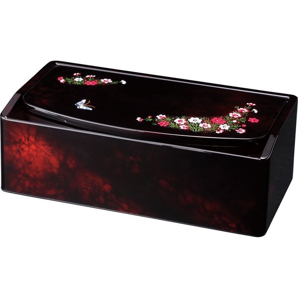 田倉漆芸 鏡付ティッシュBOX コスモス(金蒔絵・引出なし) 24-65-1 1個