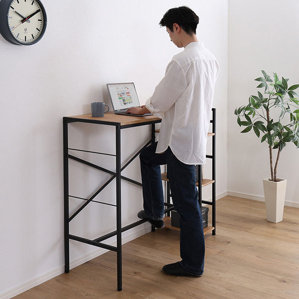 ホームテイスト ヴィンテージ 足掛スタンディングデスク 幅1200×奥行