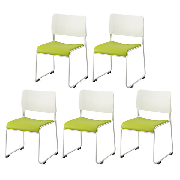 アイリスチトセ ループスタッキングチェア グリーン ALSN-W-V ホワイト