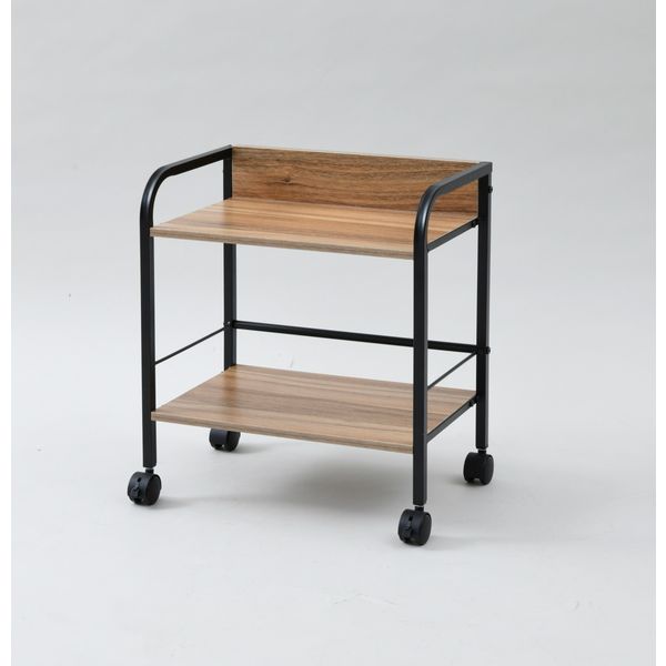 山善 YAMAZEN リビングラック 2段 キャスター付 幅420×奥行275×高さ