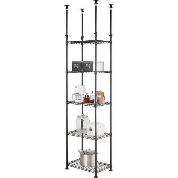 ドウシシャ ルミナス ノワール テンションラック 5段 幅650×奥行450×高