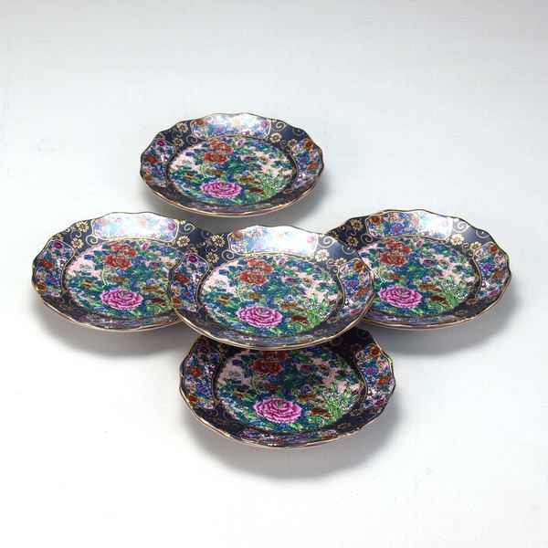 伊野正峰 九谷焼 4号皿揃 錦絵（直送品） - アスクル