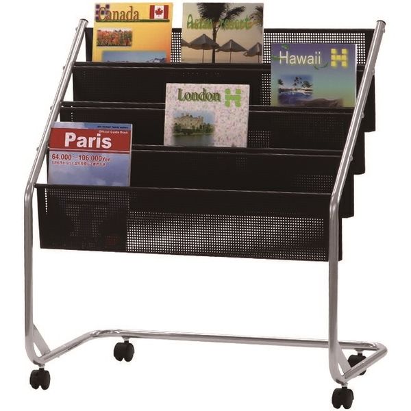 林製作所 マガジンラック キャスター付 幅800×奥行400×高さ860mm YS