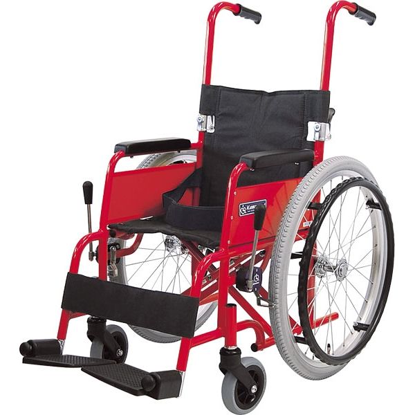 カワムラサイクル アルミ自走車いす 子供用 フレームイエロー KAC-N32