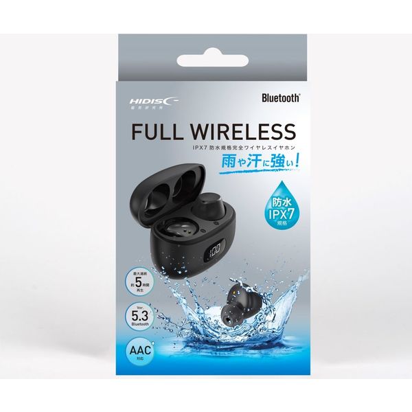 磁気研究所 IPX7防水規格完全ワイヤレスイヤホン HDBT40BK 1個 - アスクル