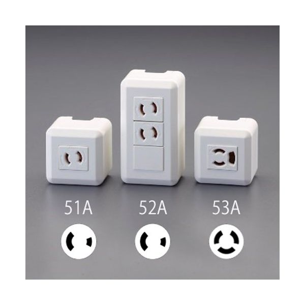 エスコ 125V/15A [角形] コンセント [1口][抜止・接地付] EA940CJ-53A