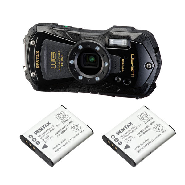 RICOH WG-90 バッテリーセット 耐衝撃・防塵防水・耐寒 PENTAX WG-90+D