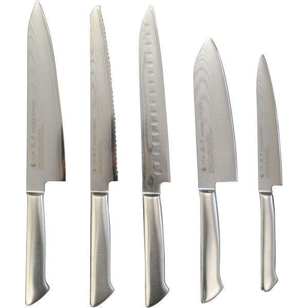 佐竹産業 濃州正宗作 ダマスカス包丁5本セット 23-8295-690 1箱（直送