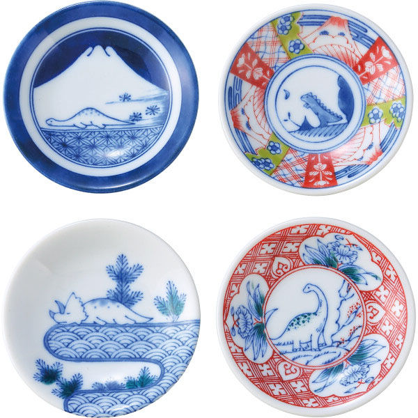 アワサカ 【2箱セット】江戸っ子恐竜 しあわせ図鑑(まめ皿4枚セット