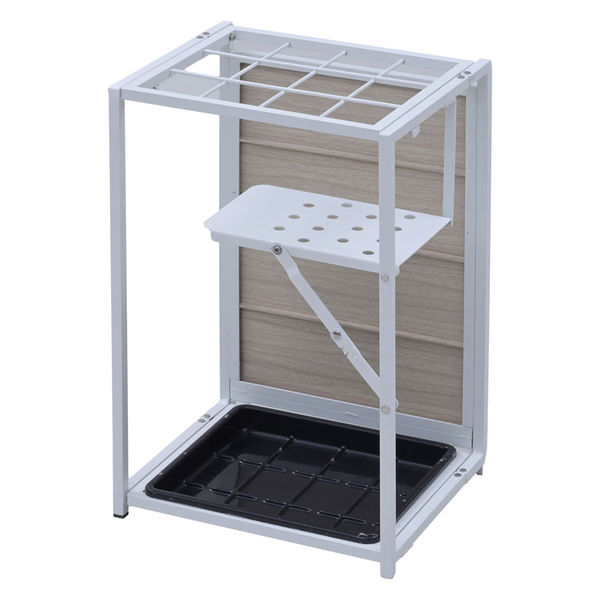 YAMAZEN アルミ製 傘立て 12本用 折り畳み傘用トレー付 折りたたみ収納