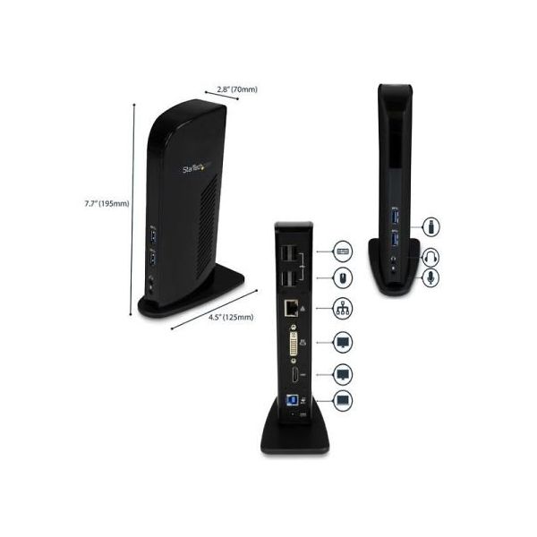 USB3.0接続ドッキングステーション デュアルモニタ対応 HDMI & DVI 6x