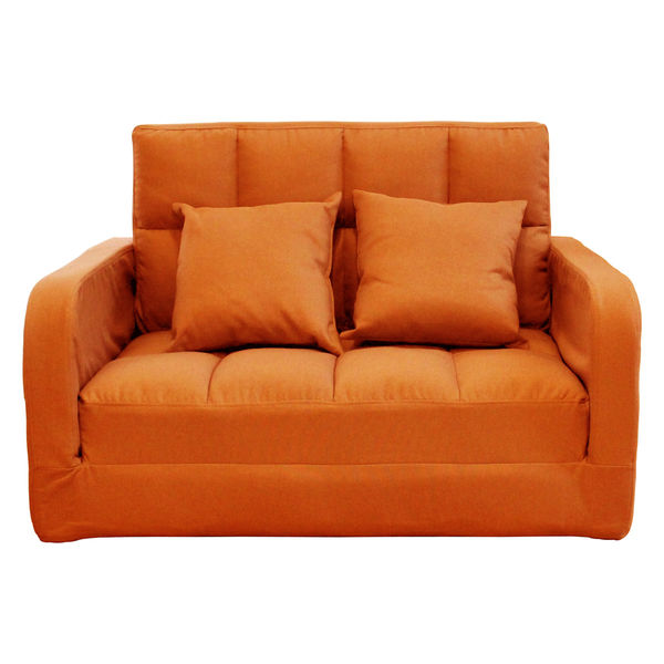 谷村実業 ベッド&コンパクトカウチソファ オレンジ ソファベッド TAN