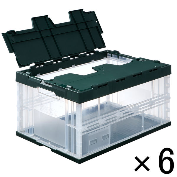 折りたたみコンテナ】 アスクル 折りたたみコンテナフタ一体型 75L 1