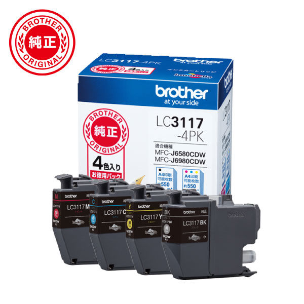 ブラザー（brother） 純正インクカートリッジ LC3117-4PK 4色パック 1