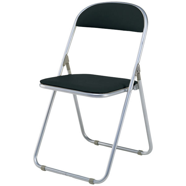 藤沢工業 折りたたみイス パッドタイプ ブラック 1脚 折りたたみ式 幅