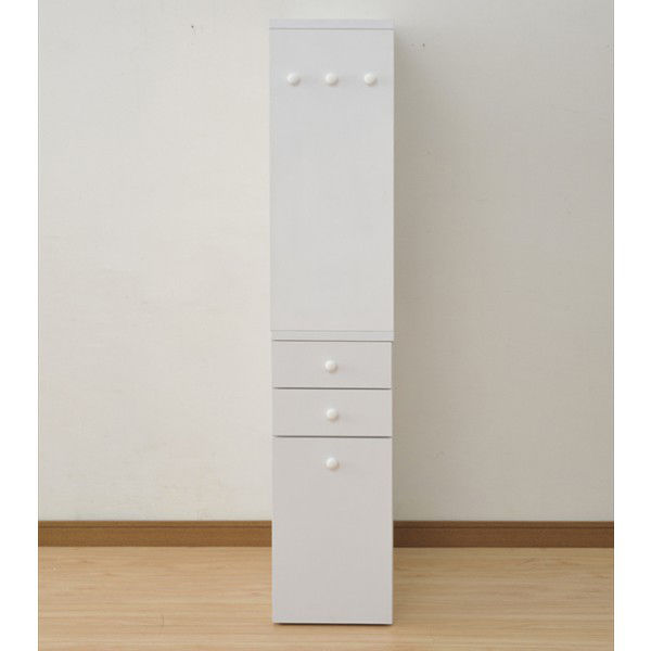 YAMAZEN デスクサイド収納ラック 幅300×奥行615×高さ1500mm ホワイト