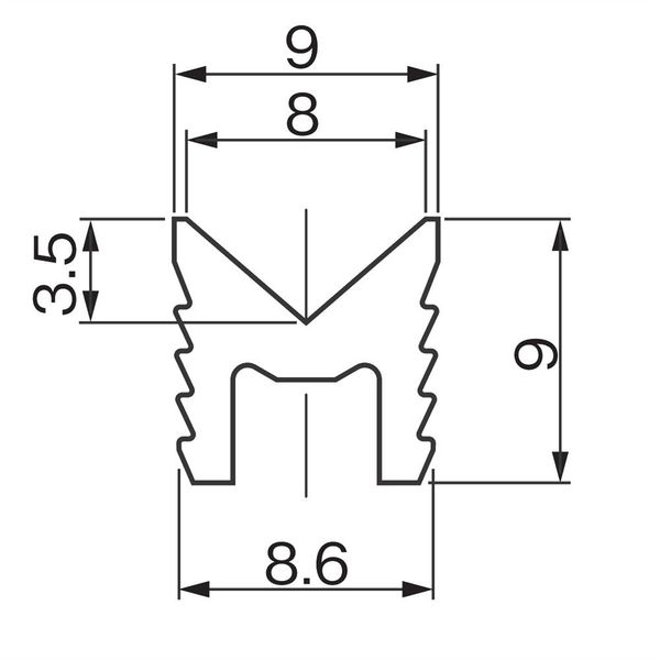 アトムリビンテック CVレール 9×9 1，820 アルミ シルバー 175242 1