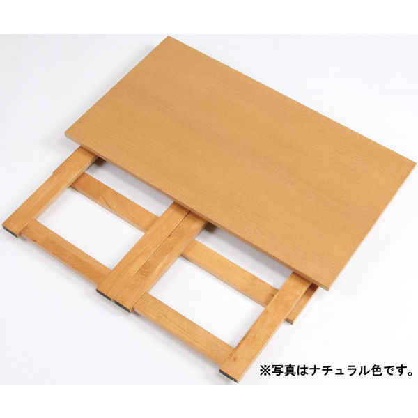 ファミリー・ライフ 天然木折りたたみテーブル ブラウン 幅800×奥行450