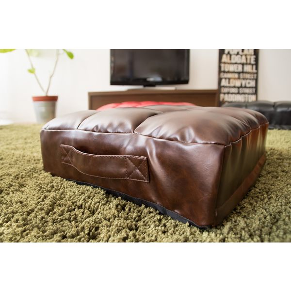 宮武製作所 レザークッション ダークブラウン CN-380_DBR 1個 - アスクル